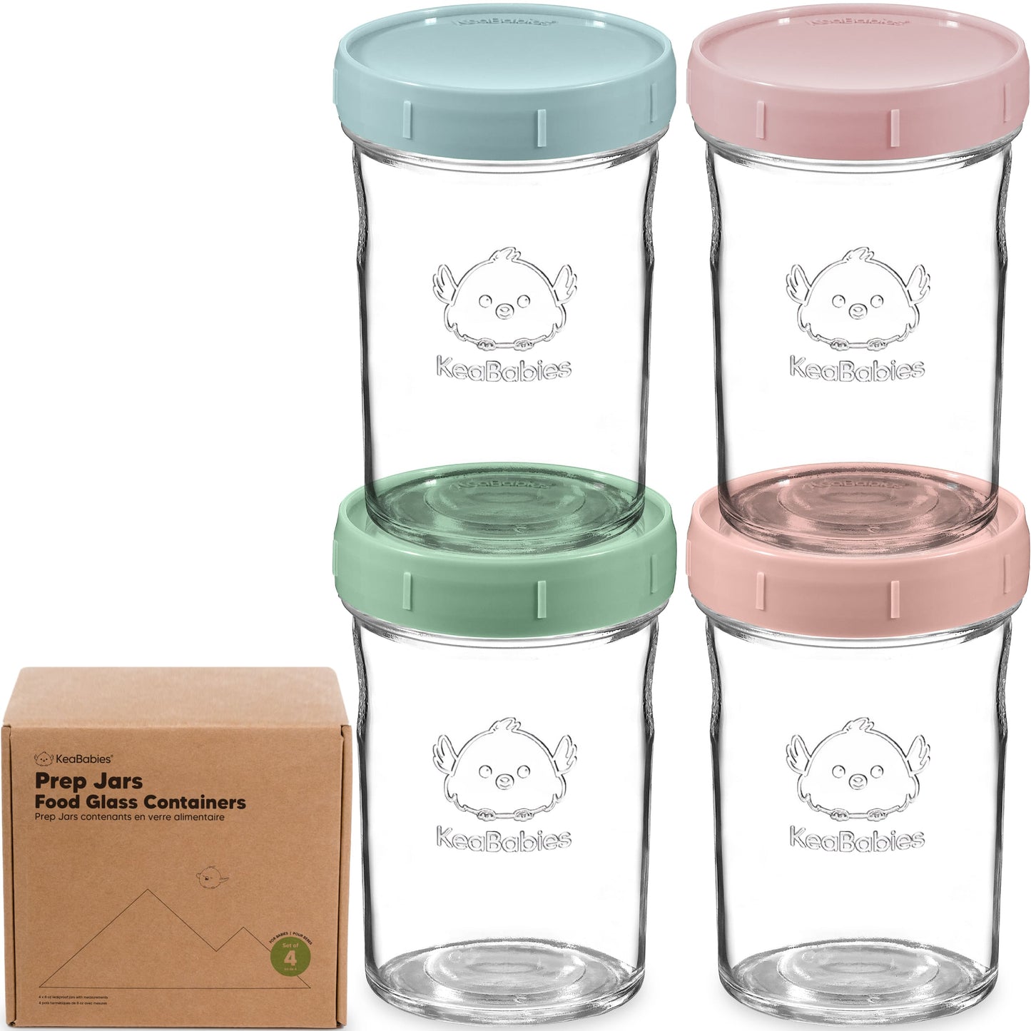 4-Pack Prep Jars Food Glass Containers 28105255780538