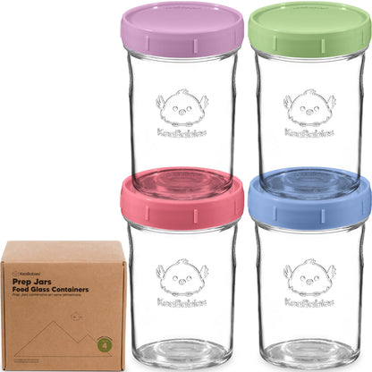 4-Pack Prep Jars Food Glass Containers 28105248702650