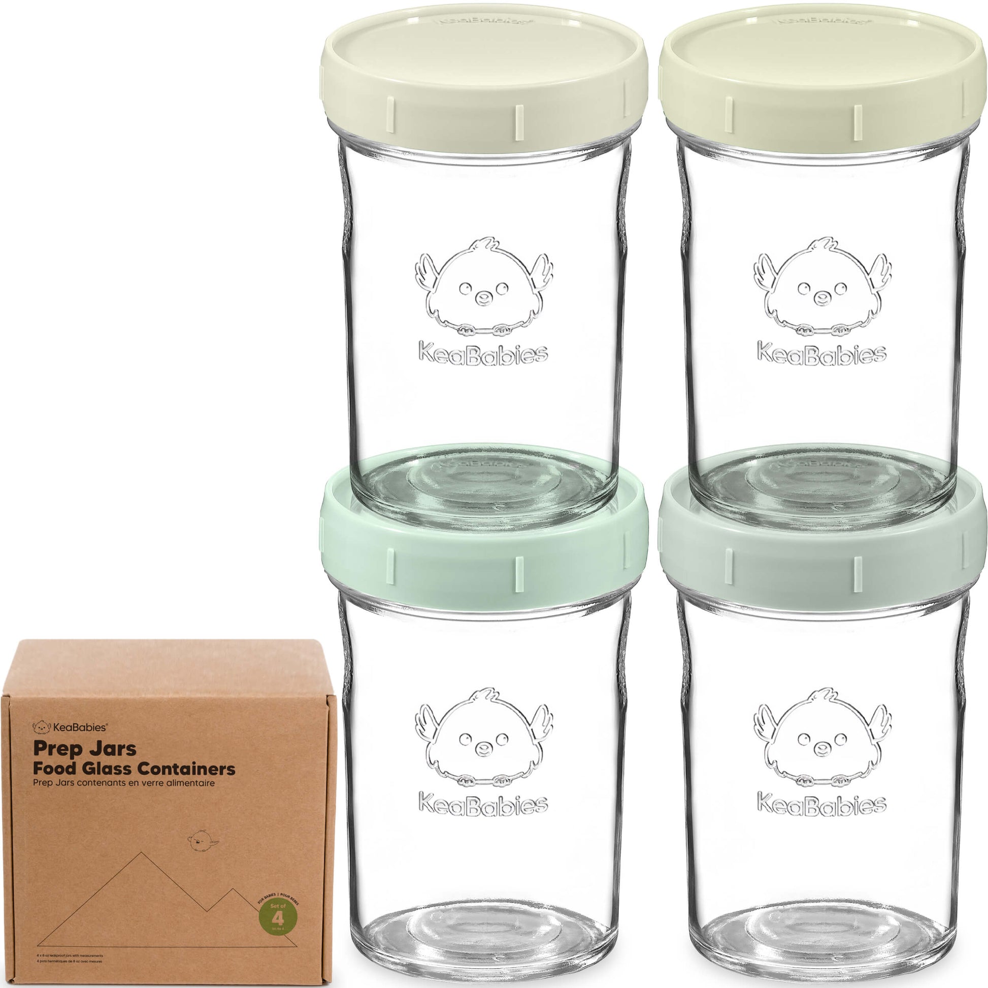 4-Pack Prep Jars Food Glass Containers 28105259155642