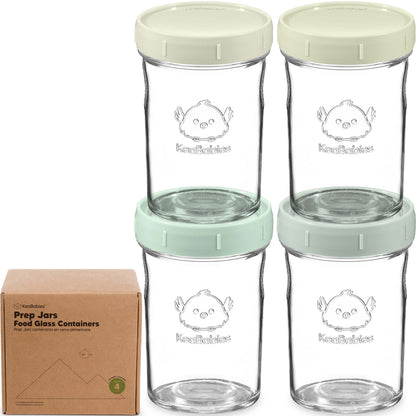 4-Pack Prep Jars Food Glass Containers 28105259155642