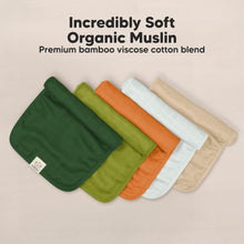 Load image into Gallery viewer, 5-Pack Lumi Muslin Burp Cloths (Palms)
