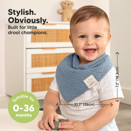 Stylish. Obviously. - Built for little drool champions. Size at 10.2"x7.2". Suitable for 0-36 months.-on-hover