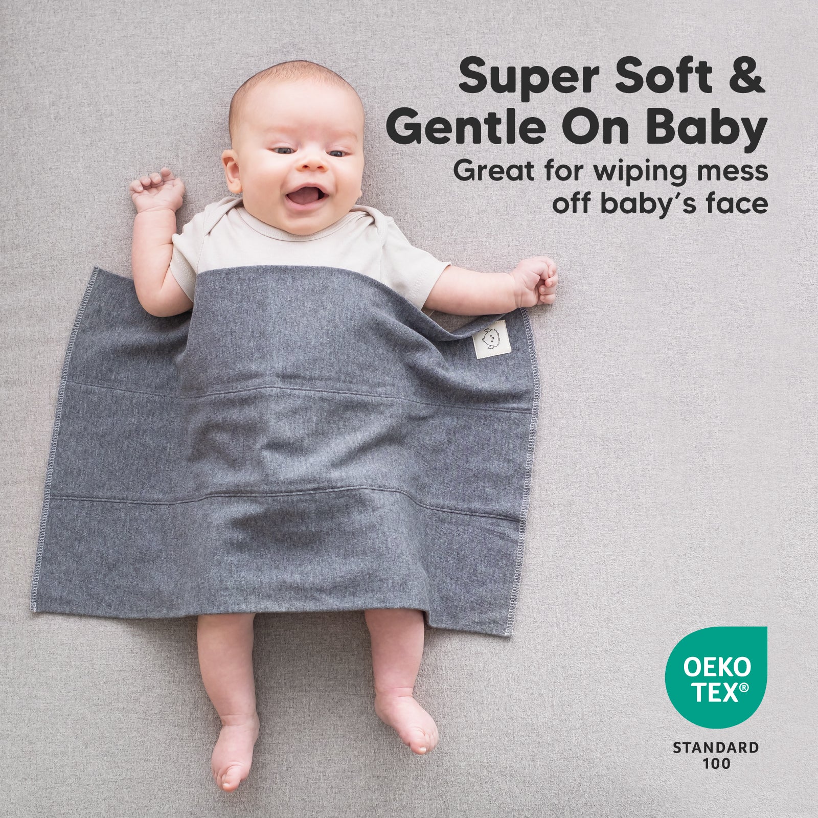 Super Soft & Gentle On Baby, great for wiping mess on baby’s face, OEKO-TEX® certified. 31958538748090