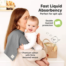 Load image into Gallery viewer, 6-Pack Shea (Stria) Burp Cloths (Granite)
