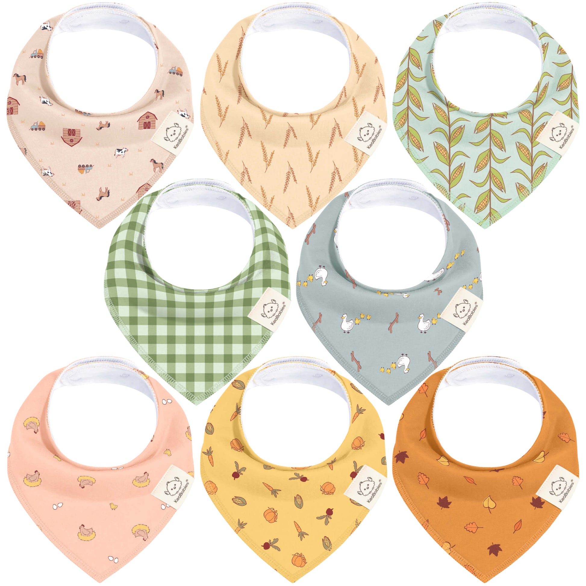 8-Pack Organic Bandana Bibs (Boy) 28726976512186