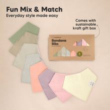 Load image into Gallery viewer, 8-Pack Organic Bandana Bibs (Embrace)
