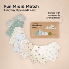 Load image into Gallery viewer, 8-Pack Organic Bandana Bibs (Fall Spores)
