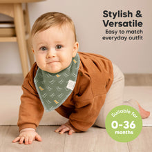Load image into Gallery viewer, 8-Pack Organic Bandana Bibs (Mesozoic)
