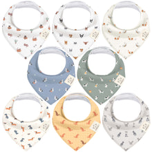 Load image into Gallery viewer, 8-Pack Organic Bandana Bibs (Boy)
