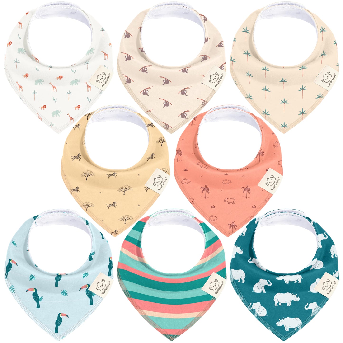 8-Pack Organic Bandana Bibs (Boy) 27807345049786