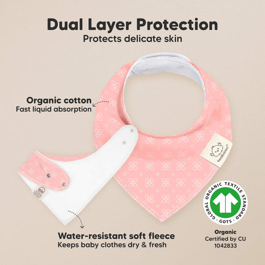 8-Pack Organic Bandana Bibs (Blush)