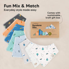 Load image into Gallery viewer, 8-Pack Organic Bandana Bibs (Cosmo)
