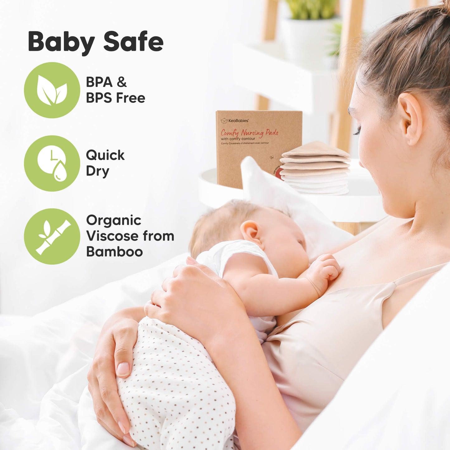 Baby Safe - BPA & BPS Free, Quick Dry, 
Organic Viscose from Bamboo 32254763860154