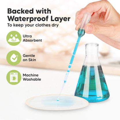 Backed with Waterproof Layer - 
To keep your clothes dry. Ultra Absorbent, Gentle on Skin, Machine Washable 32254763827386