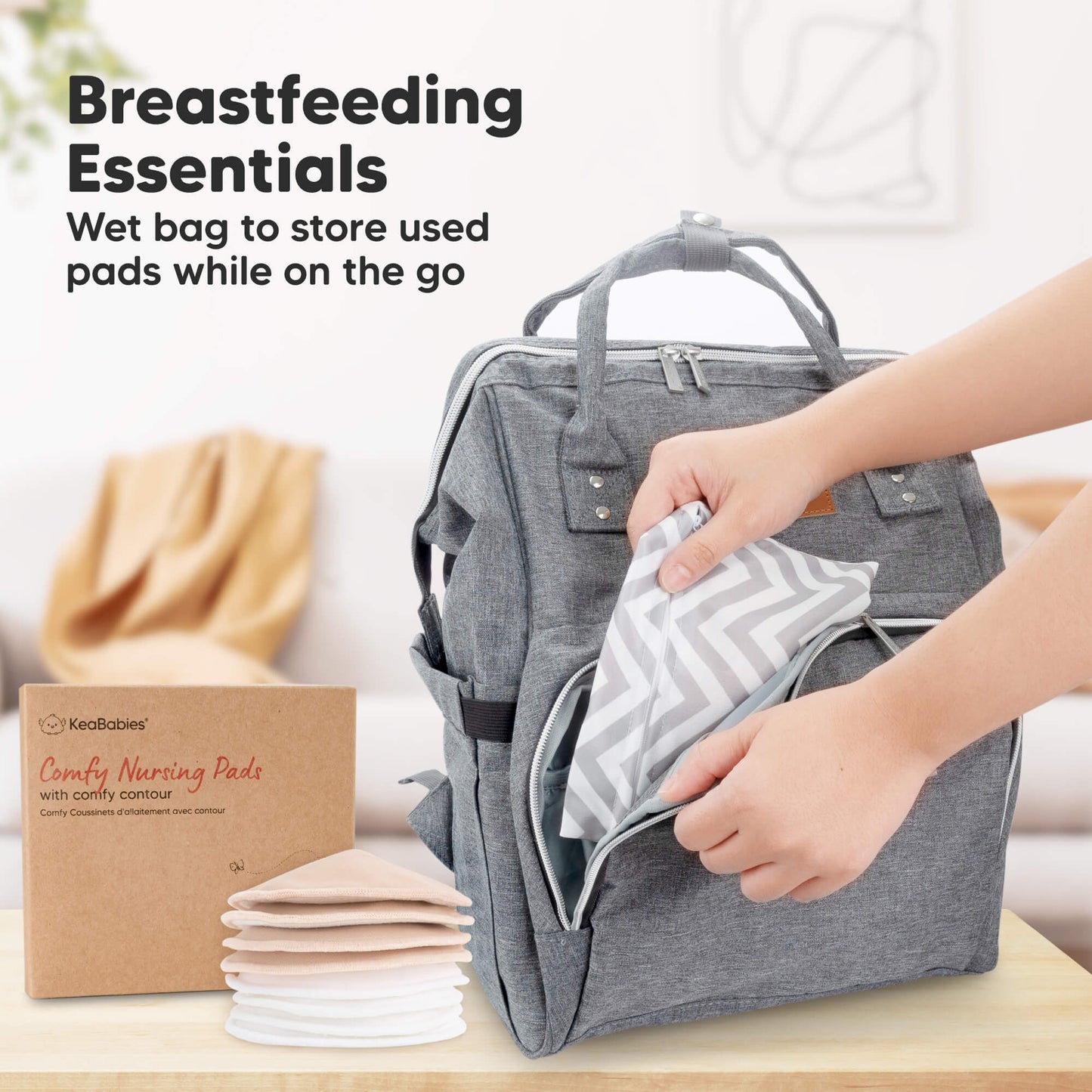 Breastfeeding Essentials - 
Wet bag to store used pads while on the go 32254763892922