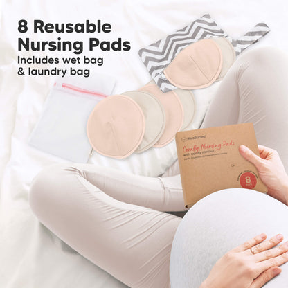 8 Reusable Nursing Pads and includes wet bag & laundry bag 32254775066810