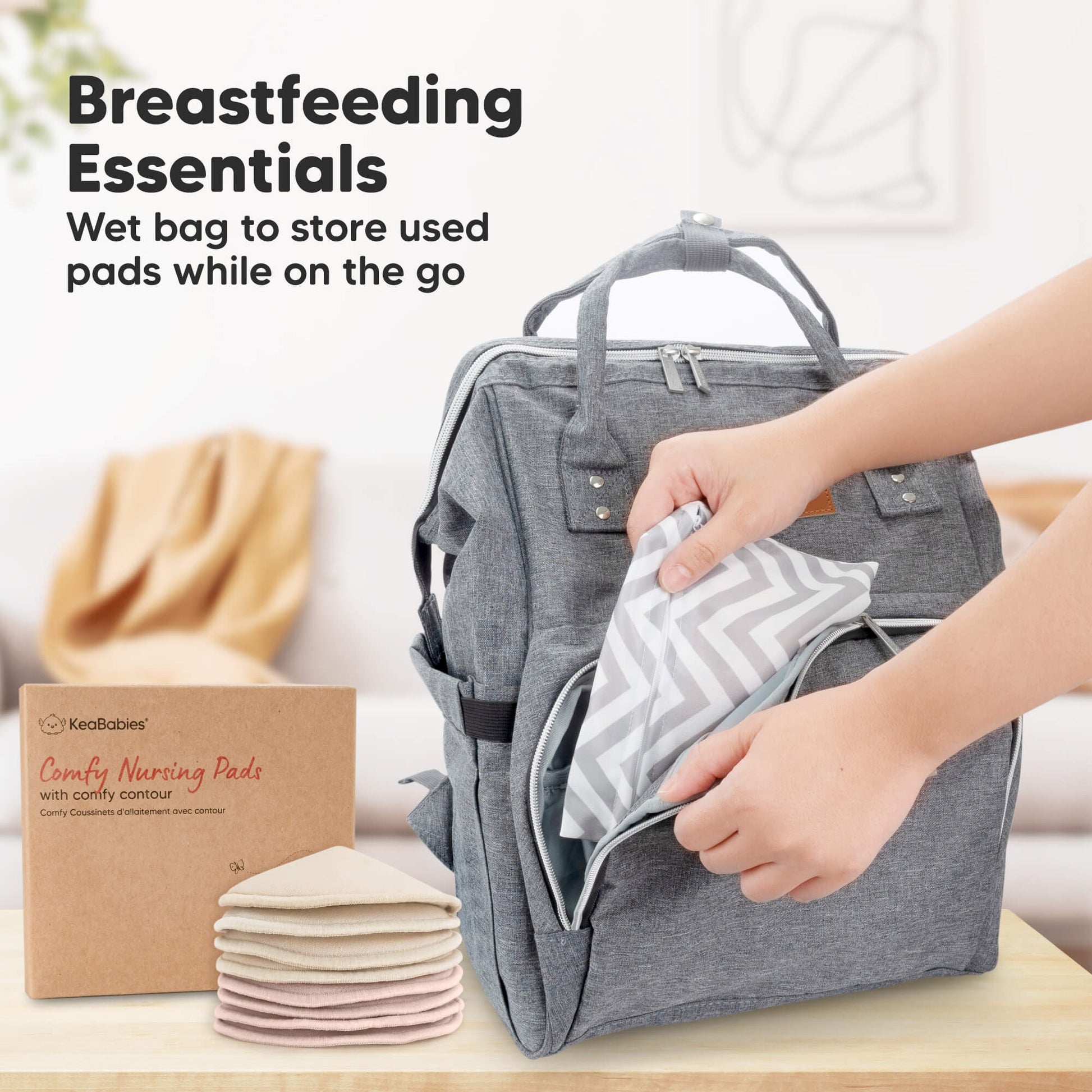Breastfeeding Essentials - 
Wet bag to store used pads while on the go 32254775197882