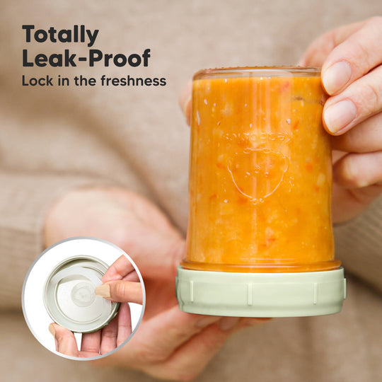 8-Pack Prep Jars Food Glass Containers (Sage)