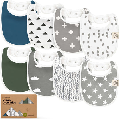 8-Pack Urban Drool Bibs 29653956231354