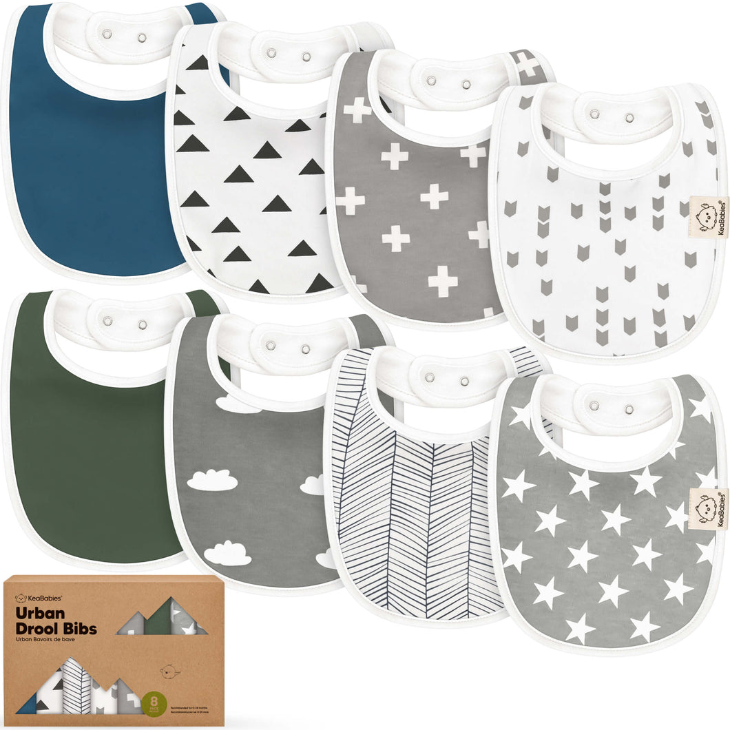 8-Pack Urban Drool Bibs (Crossroads)