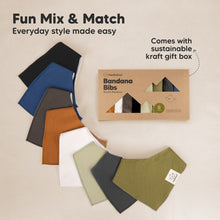 Load image into Gallery viewer, 8-Pack Organic Bandana Bibs (Basics)
