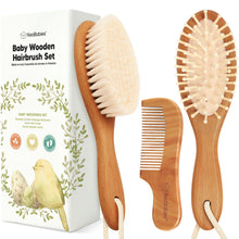 Load image into Gallery viewer, Baby Hair Brush and Comb Set (Golden Oak)
