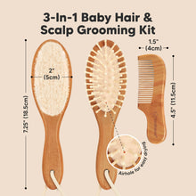 Load image into Gallery viewer, Baby Hair Brush and Comb Set (Golden Oak)
