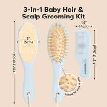 Load image into Gallery viewer, Baby Hair Brush and Comb Set (Frost)
