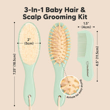 Load image into Gallery viewer, Baby Hair Brush and Comb Set (Sage)
