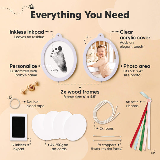 Bitsy Inkless Baby Print and Photo Ornaments (Mist Blue)