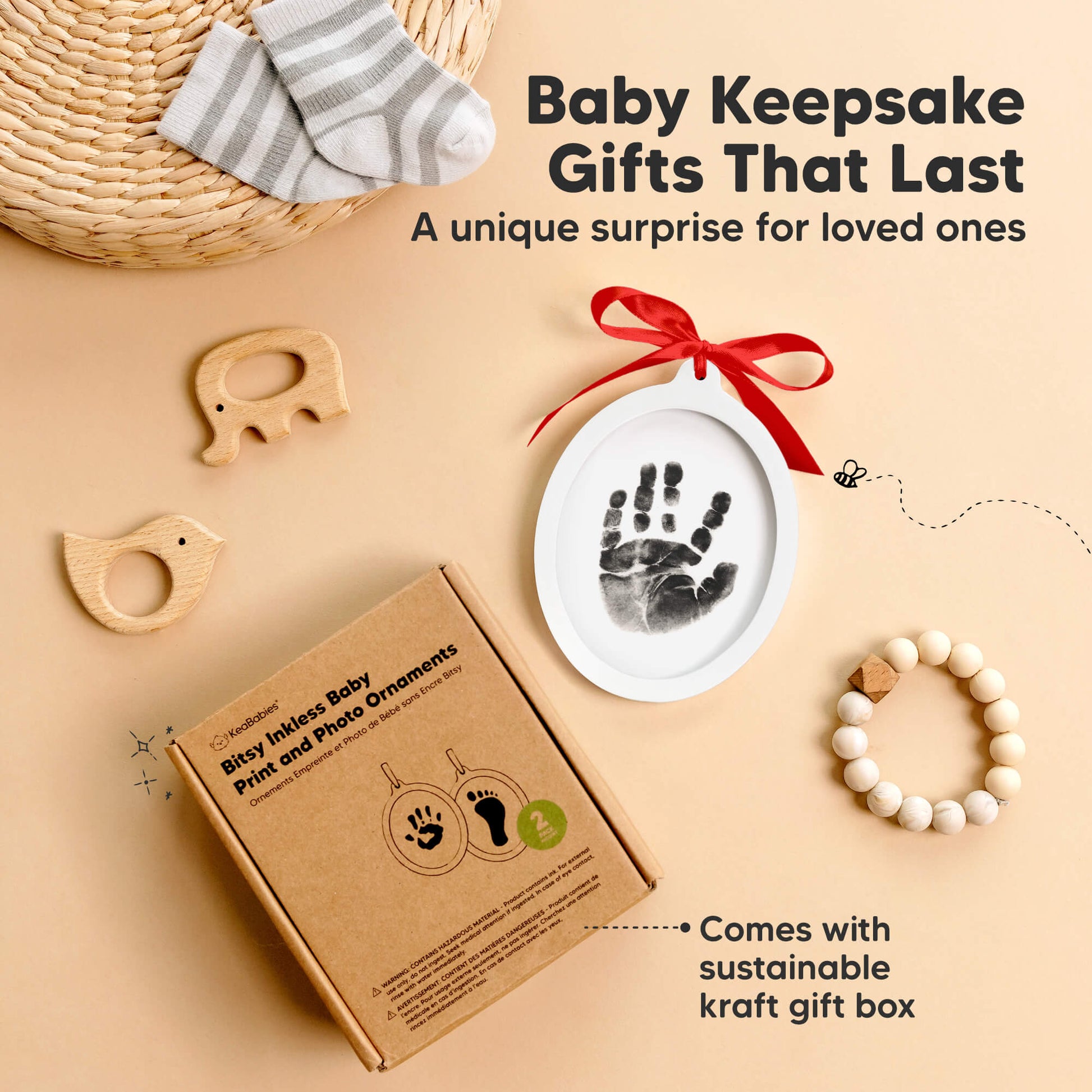 Baby Keepsake Gifts That Last, A unique surprise for loved ones
Comes with sustainable kraft gift box 28391429767354