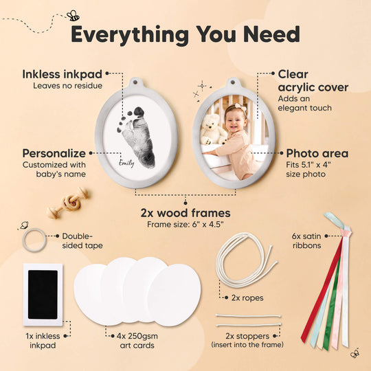 Bitsy Inkless Baby Print and Photo Ornaments (Silver)