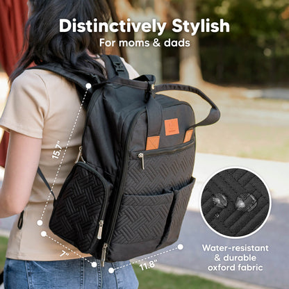 Distinctively Stylish: For moms & dads, water-resistant & durable oxford fabric
 26032740892858