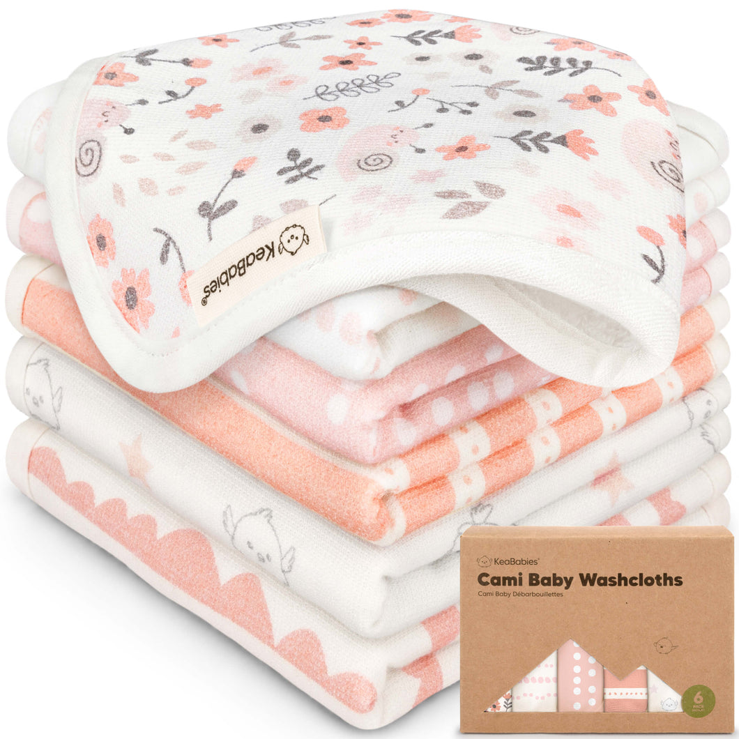 6-Pack Cami Baby Washcloths (Sweet Charm)