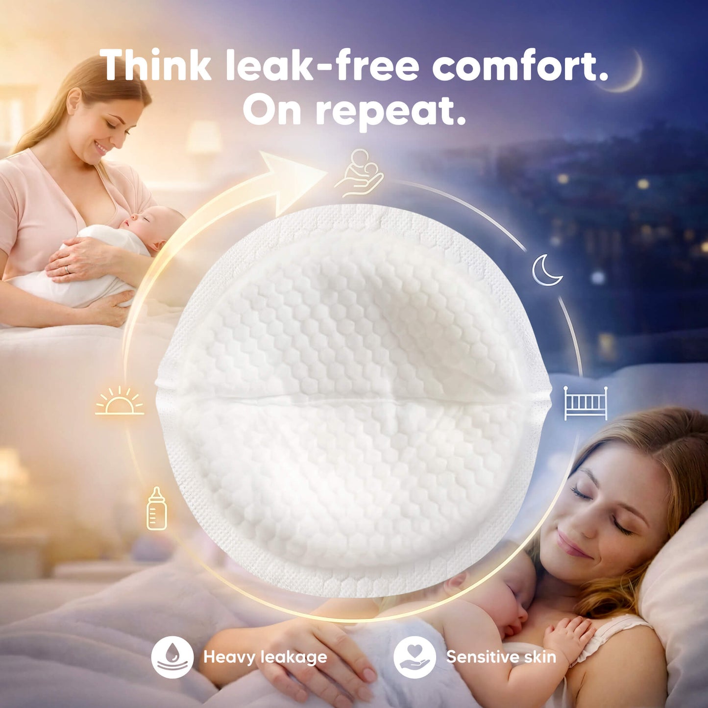Think leak-free comfort. On repeat. - Heavy leakage and Sensitive skin
 32880658251962