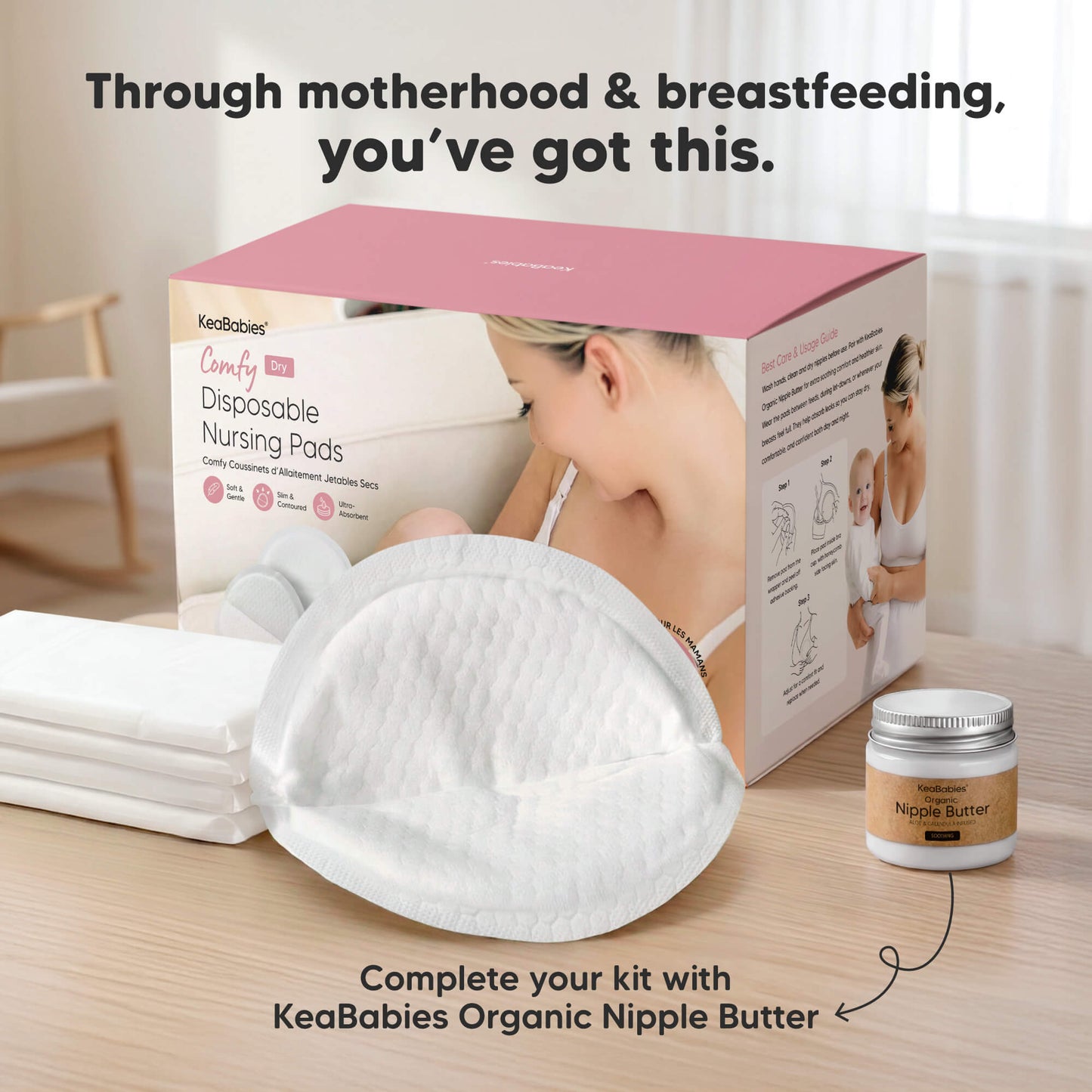 Through motherhood & breastfeeding, you've got this. - Complete your kit with KeaBabies Organic Nipple Butter
 32880658481338
