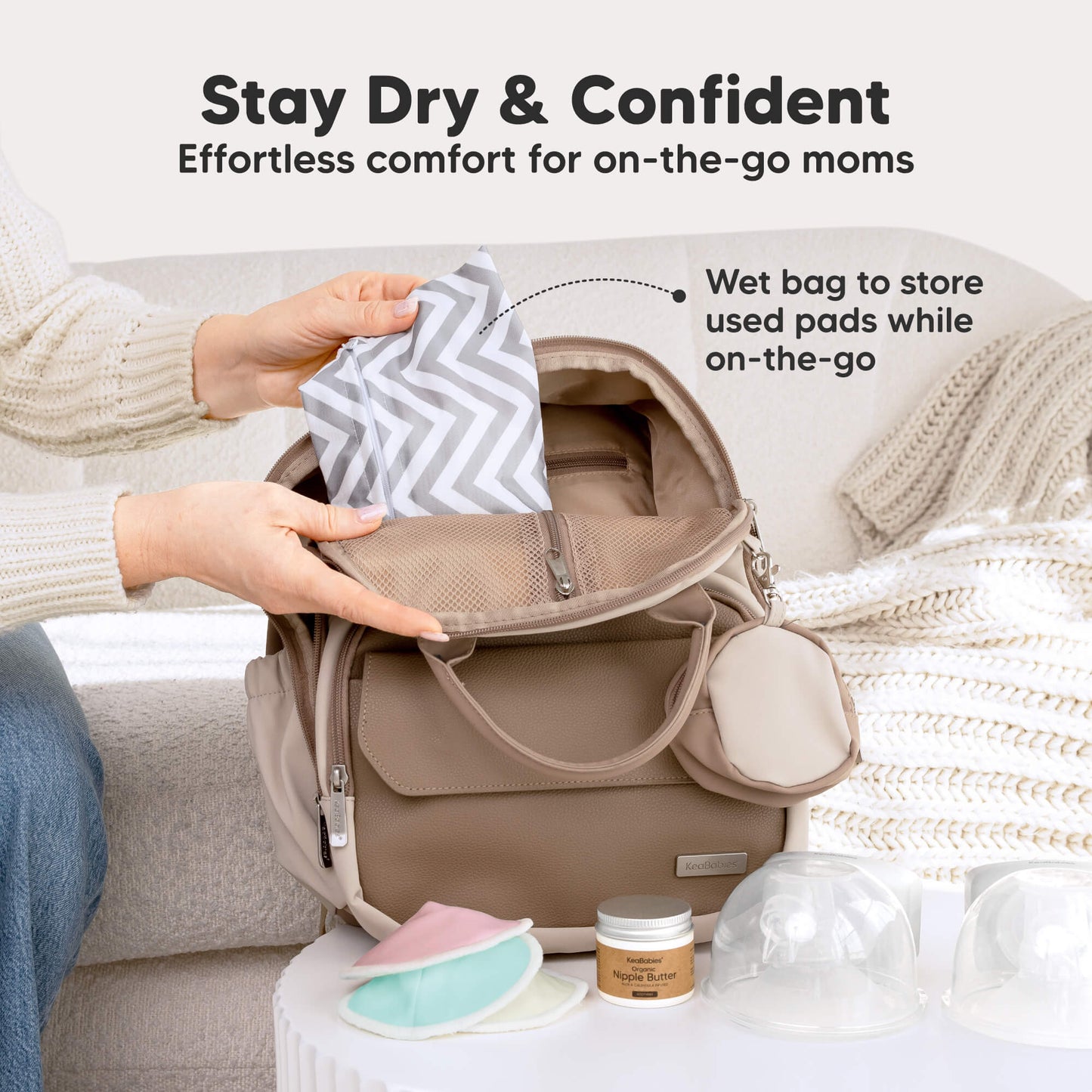 Stay Dry & Confident - Effortless comfort for on-the-go moms. Wet bag to store used pads while on-the-go 32020176535738