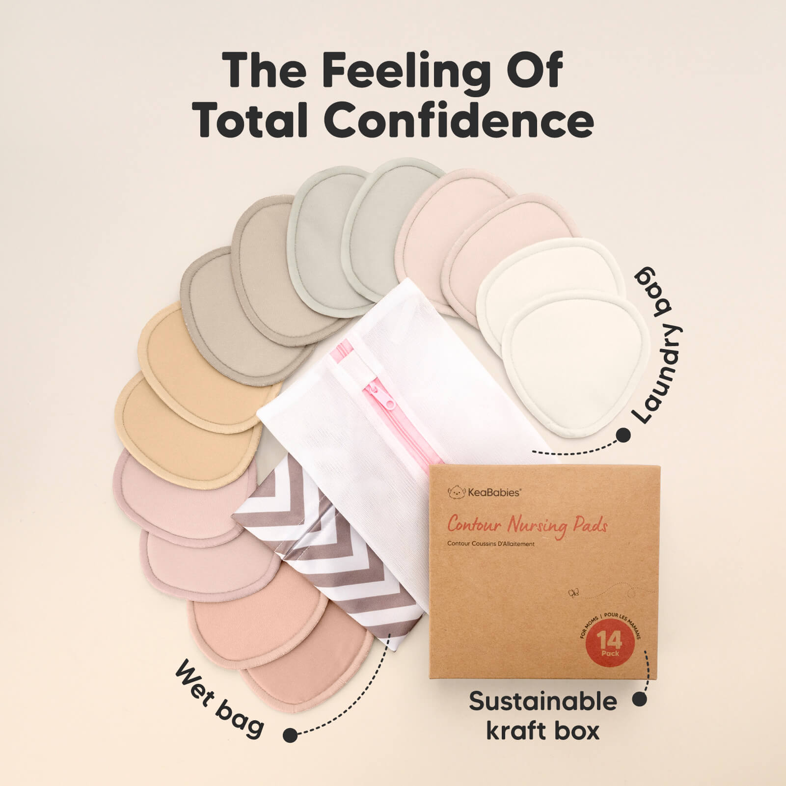 The Feeling of Total Confidence — 14 pads; wet bag; sustainable kraft box
 27347458097338