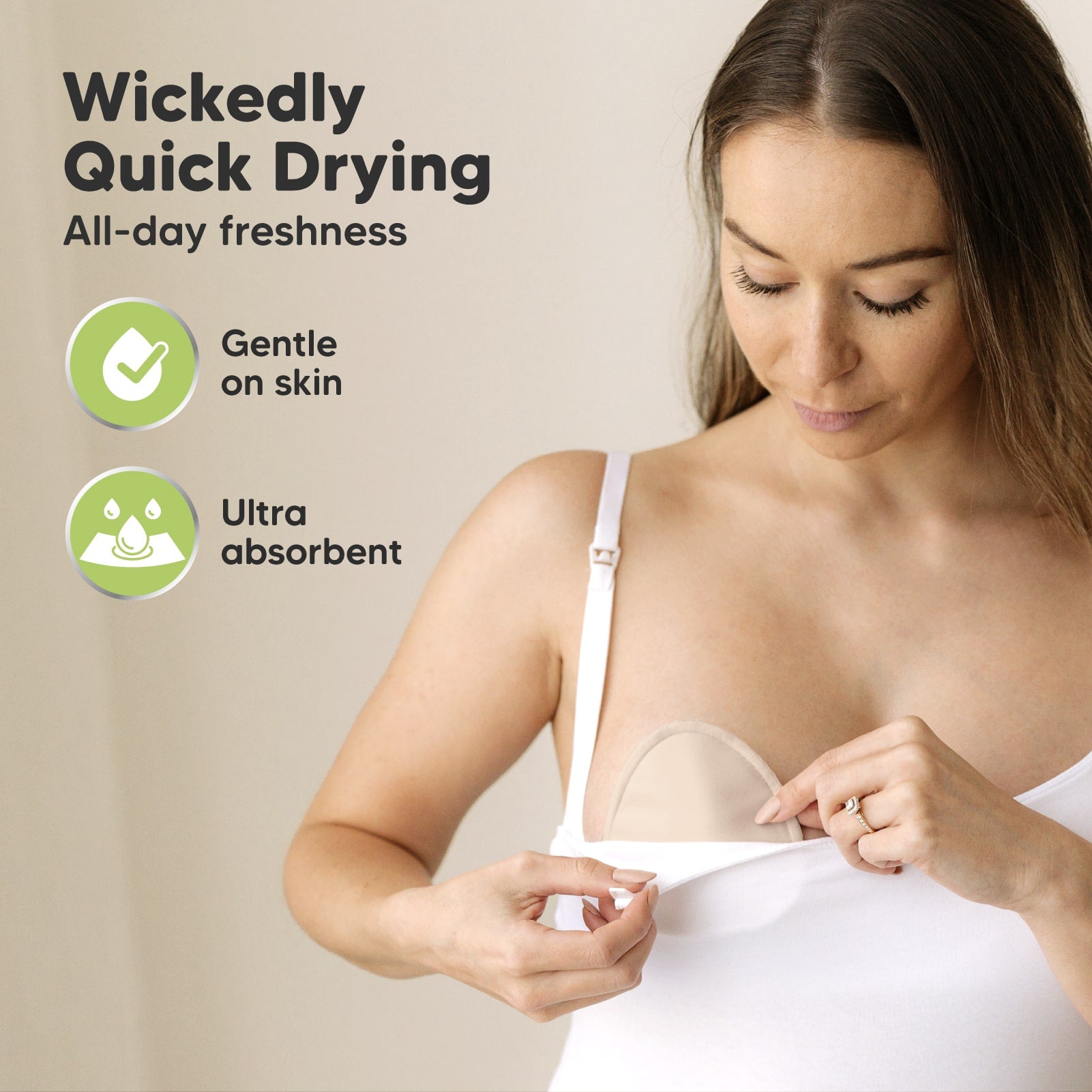 Wickedly Quick Drying — All-day freshness; gentle on skin; ultra absorbent
 27347446268090