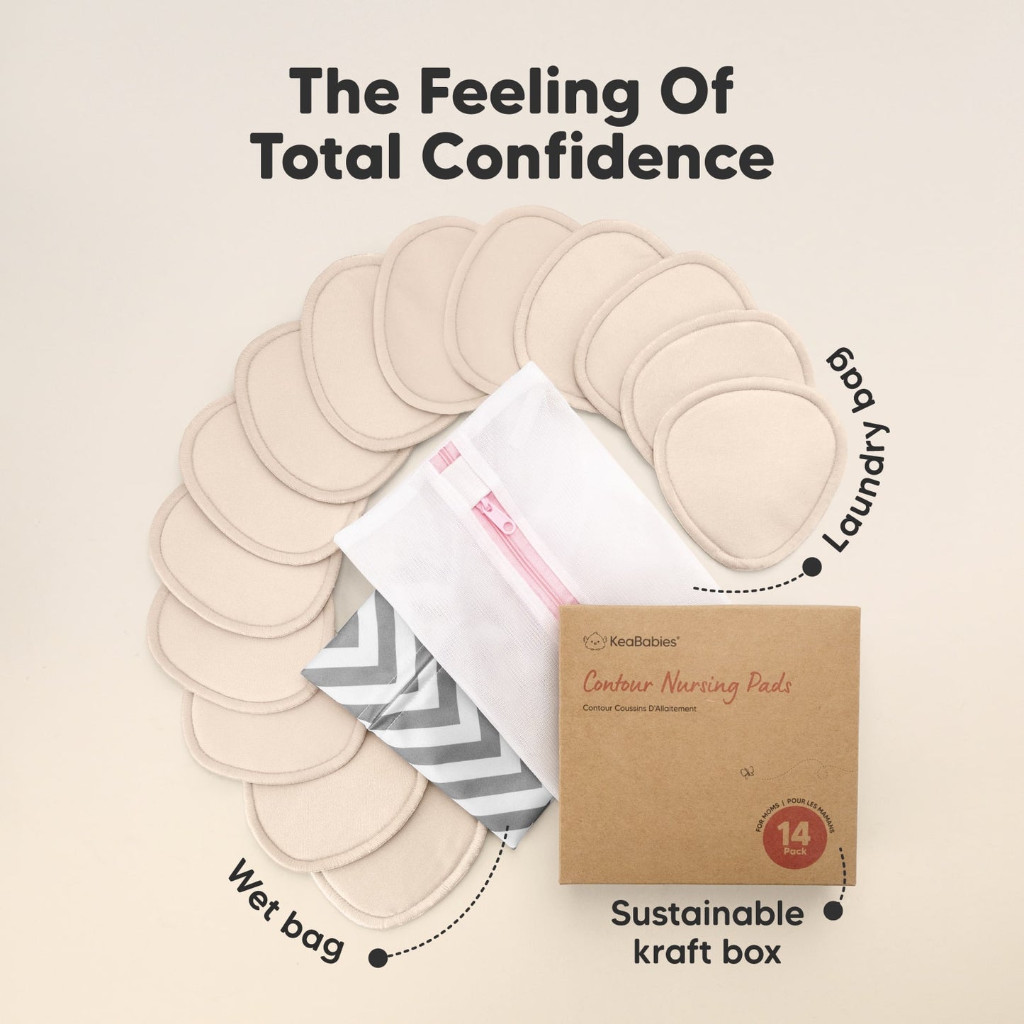 The Feeling of Total Confidence — 14 pads; wet bag; sustainable kraft box
 27347446300858