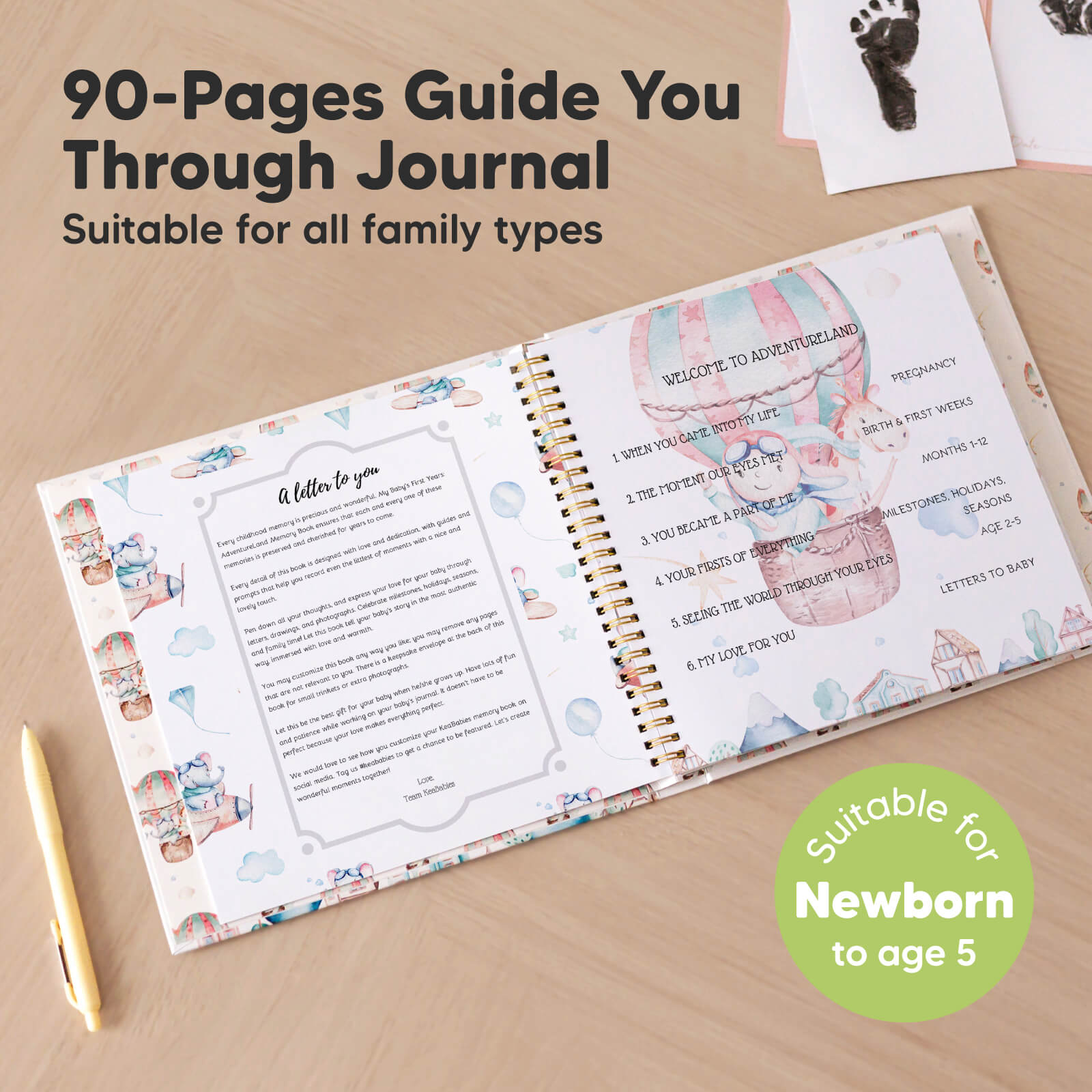 90-Pages Guide You Through Journal
, Suitable for all family types. Suitable for Newborn to age 5  26662242681018