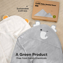 Load image into Gallery viewer, Cuddle Baby Hooded Towel (Elephant)
