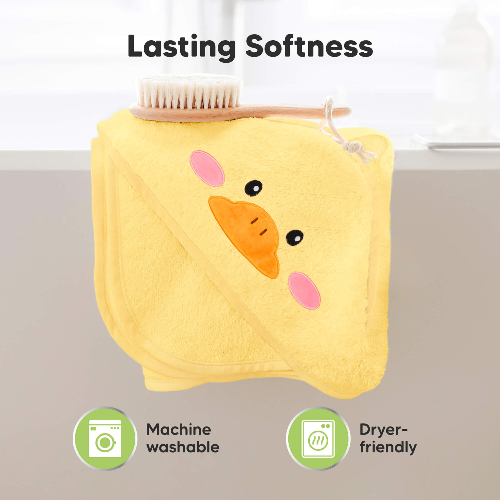 Lasting Softness: Machine washable, Dryer-friendly
 28052206256314