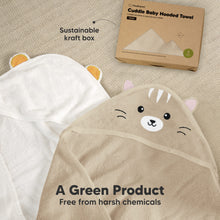 Load image into Gallery viewer, Cuddle Baby Hooded Towel (Cat, Petite)
