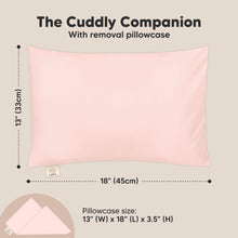 Load image into Gallery viewer, Cuddly Toddler Pillow with Pillowcase (Mist Pink)
