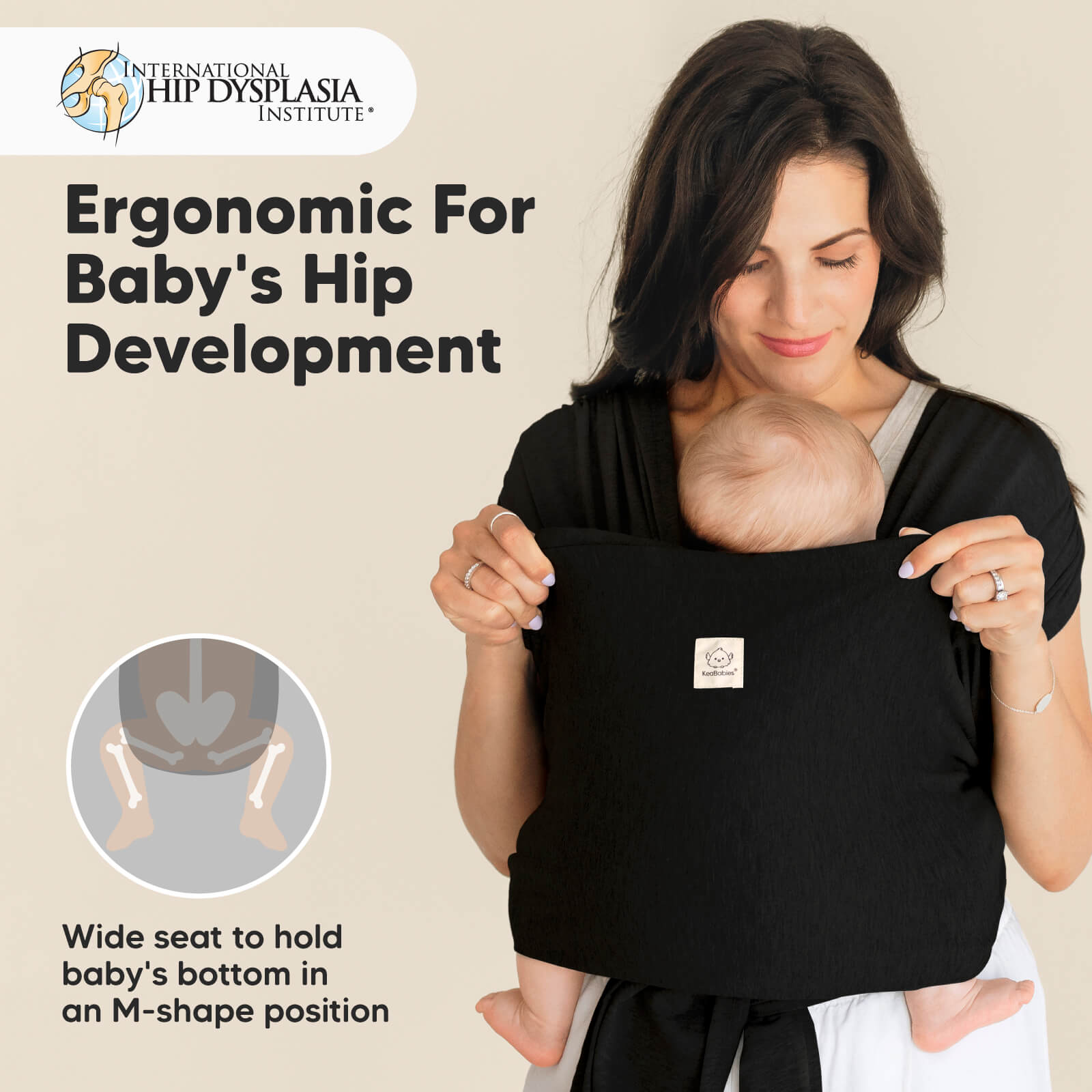 Ergonomic For Baby's Hip Development. Wide seat to hold baby's bottom in an M-shape position 32590879228090