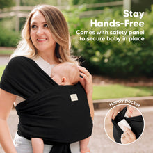 Load image into Gallery viewer, Stay Hands-Free. Comes with safety panel to secure baby in place. Has Handy pocket
