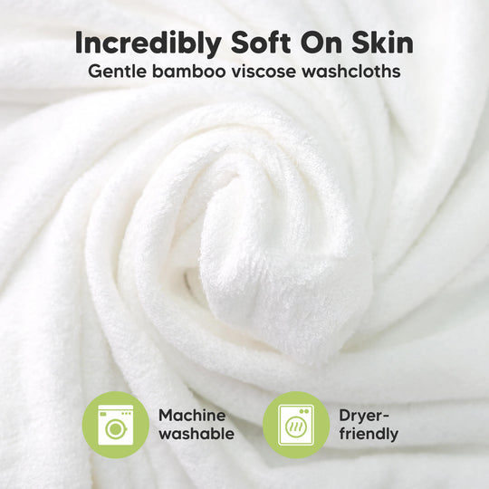 Deluxe Baby Washcloths (White/Sky)