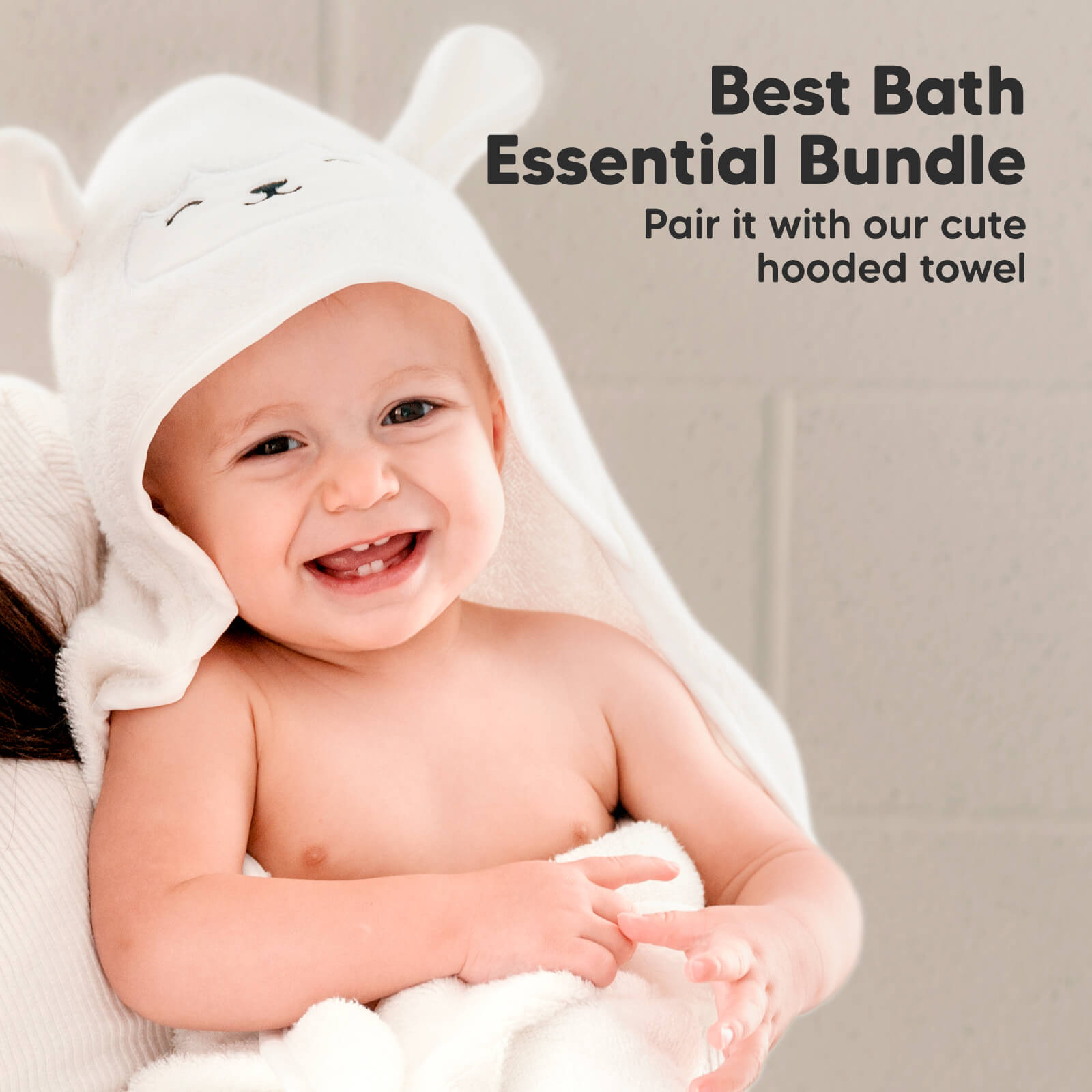Best Bath Essential Bundle: Pair it with our cute hooded towel
 26661865652410