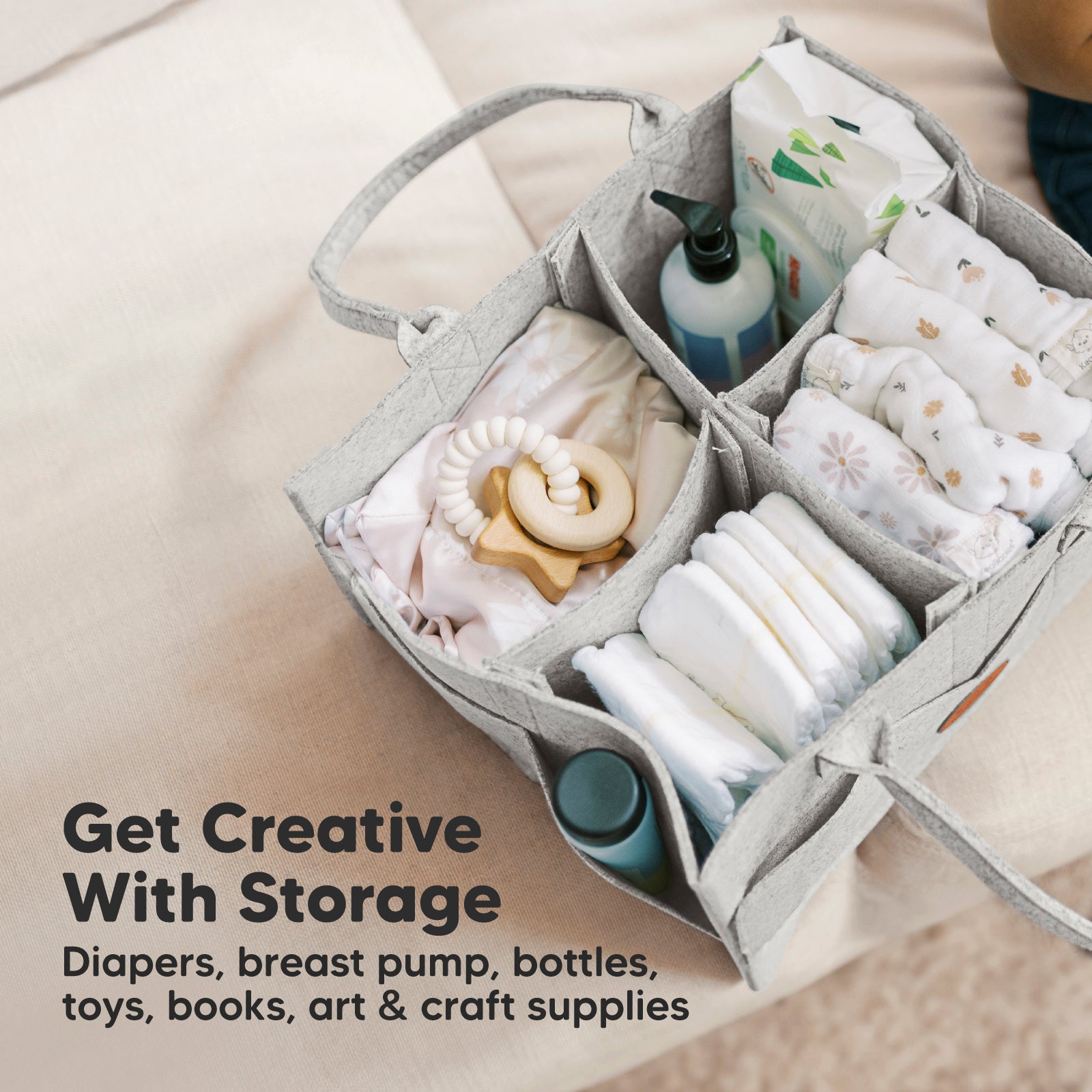 Get Creative With Storage
Diapers, breast pump, bottles, toys, books, art & craft supplies
 26178636906682